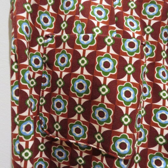 ANTHROPOLOGIE MAEVE Retro Floral Mid Rise Flare Stretch Ponte Pant Boho Size 8 - Picture 12 of 14